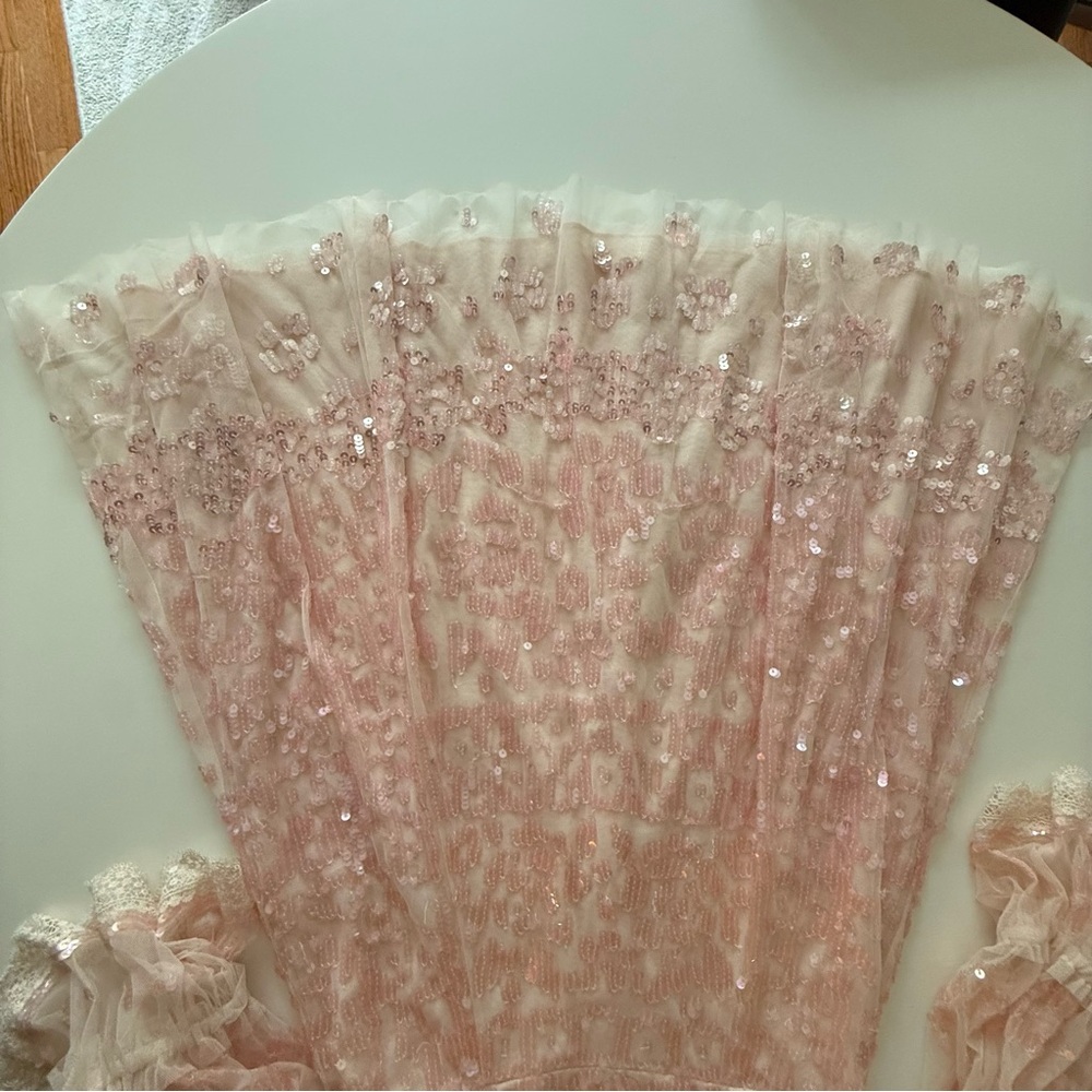 Needle & Thread Blush Pink Sequin Mini Dress Size 2 Romantic - Picture 12 of 13